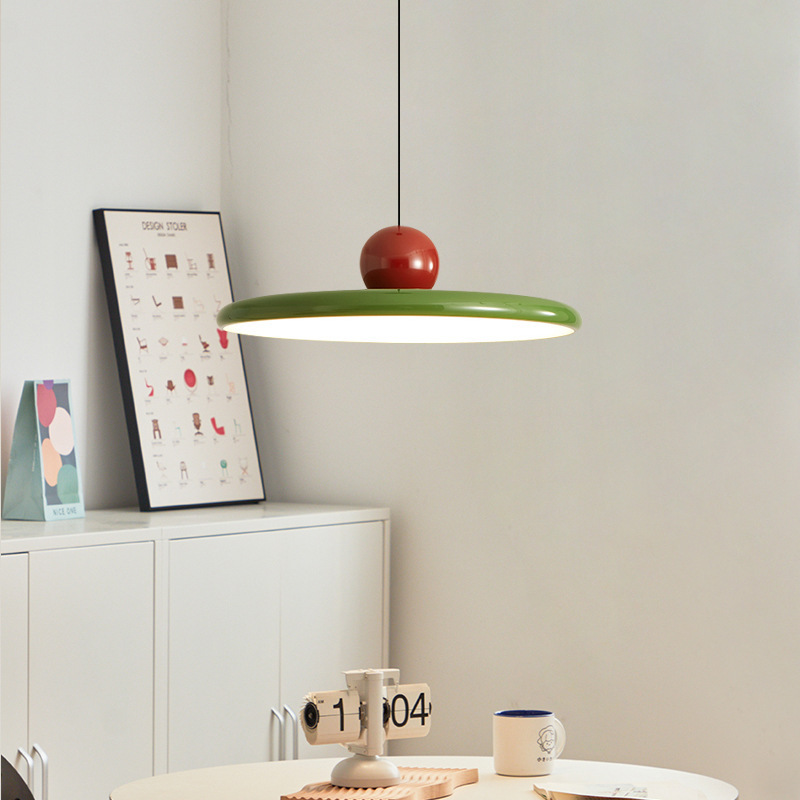 Ufo Restaurant Lamp New Pastoral Creative Dining Table Modern Simple Dining Room Log Style Bedroom Living Room Eye Protection Chandelier
