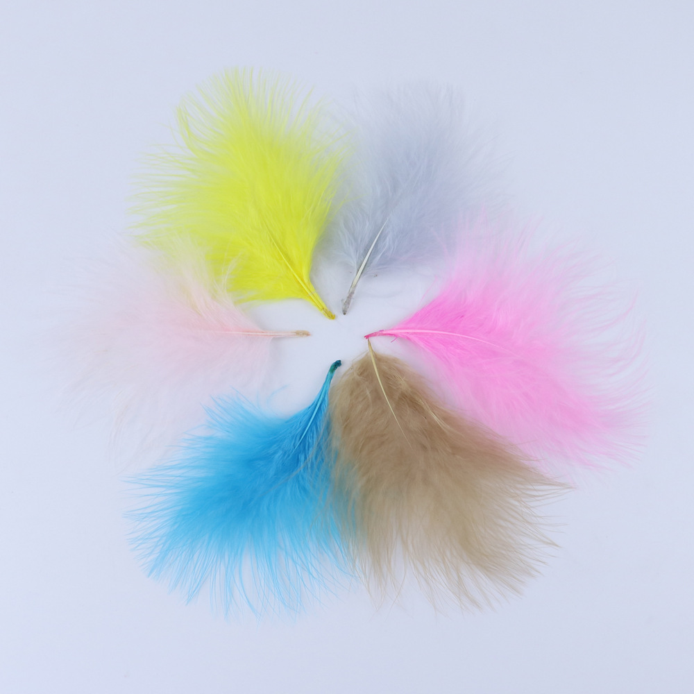 彩色羽毛血管绒羽毛厂家直供进口原羽毛染色幼儿园手工装饰批发