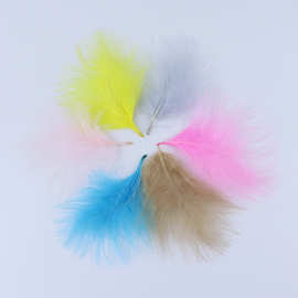 彩色羽毛血管绒羽毛厂家直供进口原羽毛染色幼儿园手工装饰批发