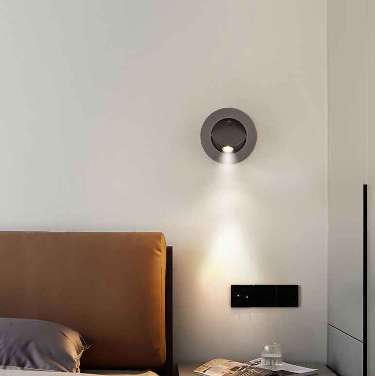 New bedside reading lamp Nordic modern minimalist open-mounted led wall lamp hotel study adjustable angle modern wall lamp