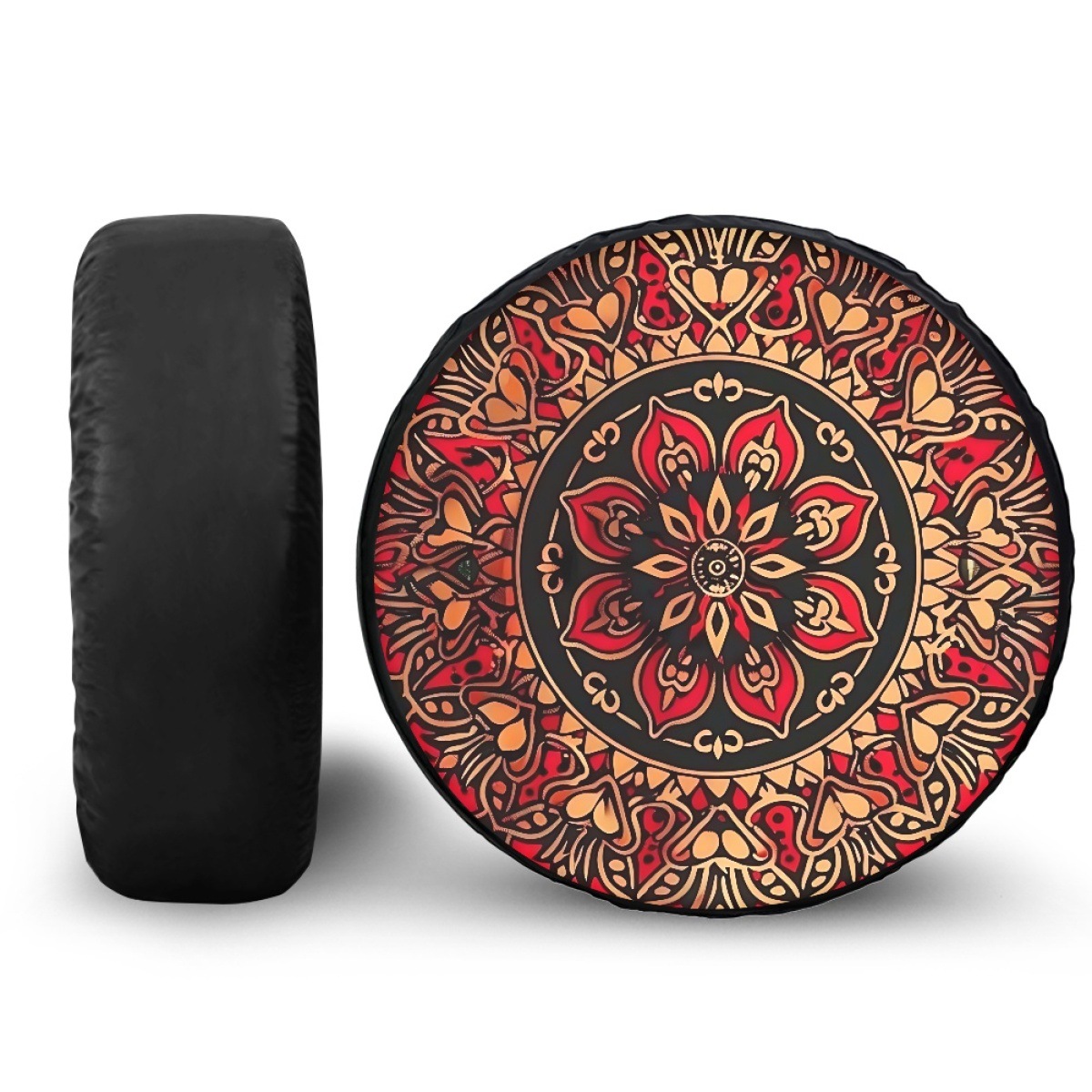 Amazon Car Tire Protective Cover Bohemian Style Pu Waterproof Tire Cover Suitable for Jeep, Rv, Suv