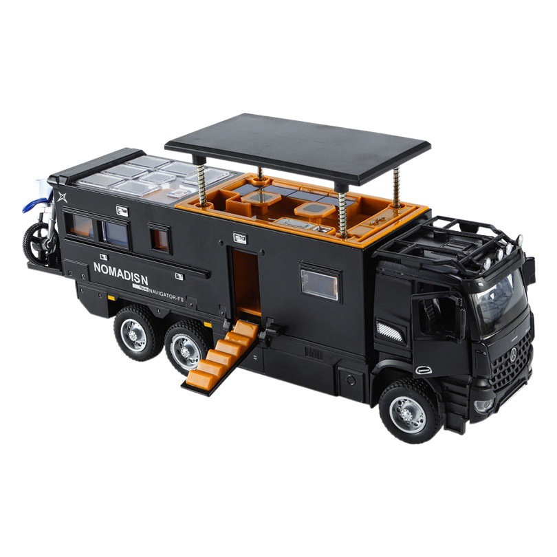 Nueva Haodi aleación 1:24 Rush Navigator off-road RV modelo de coche tire hacia atrás de sonido y luz modelo de coche decoración colección