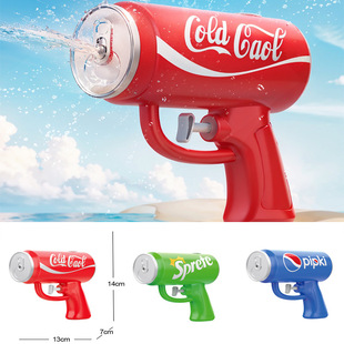 Cross-Border Summer Outdoor Rafting Cola Drink Mineral Water Bottle Plastic Small Water Gun Beach Toy Supply Wholesale