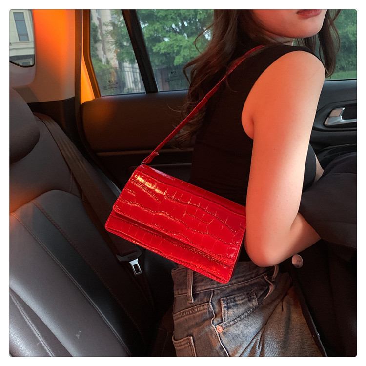 Women's Crossbody Bag Stone Pattern Square Handbag Shoulder Bag_voghion.com