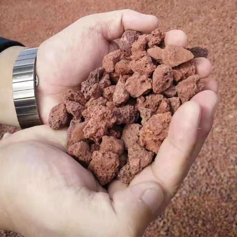 红色火山岩多肉栽培火山岩园林绿化污水处理火山石颗粒多肉颗粒