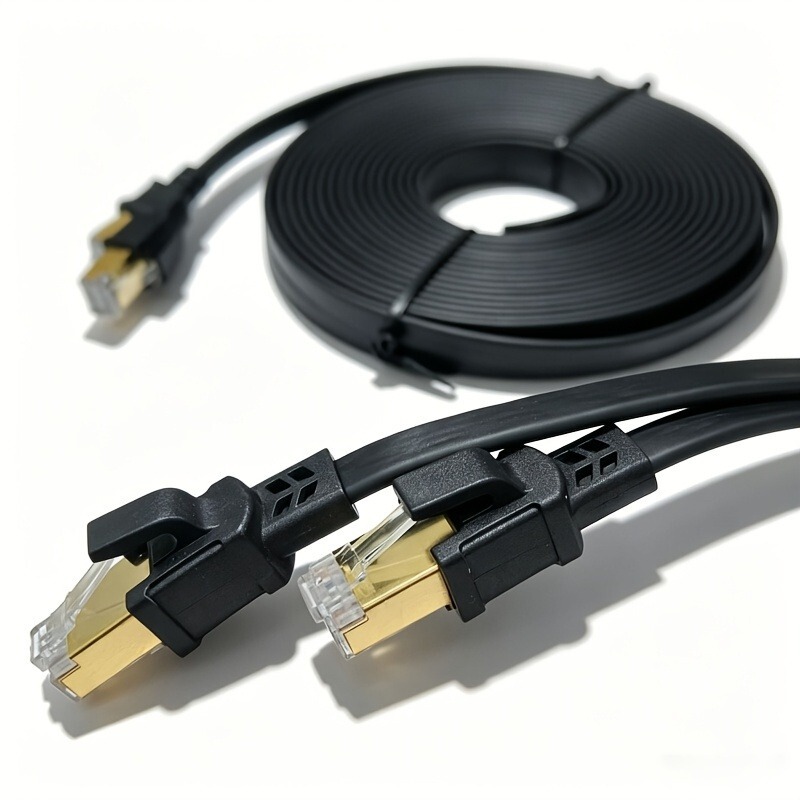 Foreign Trade Category 8 Flat Network Cable Cat8 Shielded Network Cable for Home Use, Tv Broadband, Oxygen-Free Copper, 10 Gigabit Finished Patch Cord Foreign Trade Category 8 Flat Network Cable Cat8 Shielded Network Cable for Home Use, Tv Broadband, Oxygen-Free Copper, 10 Gigabit Finished Patch Cord