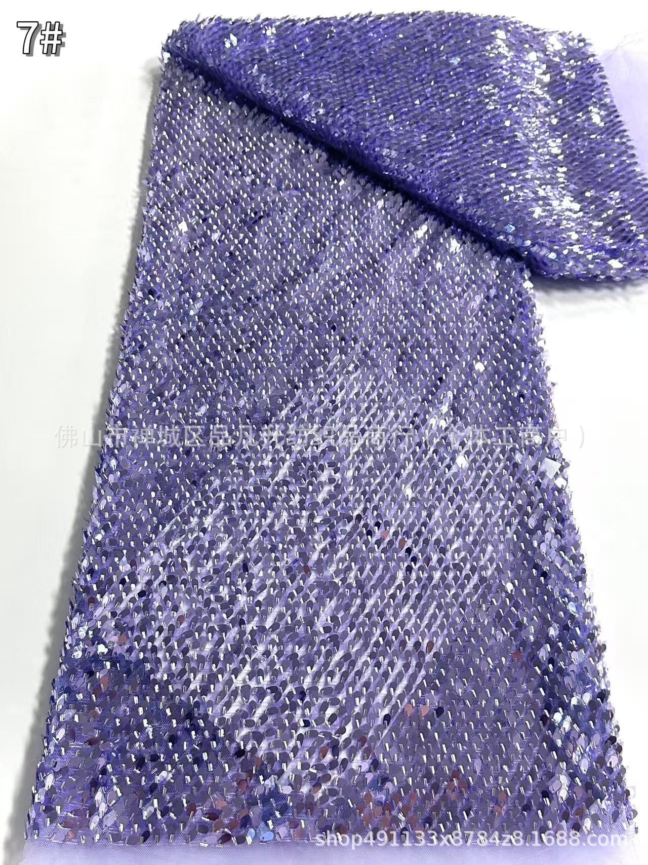 Fabricante al por mayor escamas de pescado sequin bordado tela cena brindis vestido de baile vestido de fiesta tela