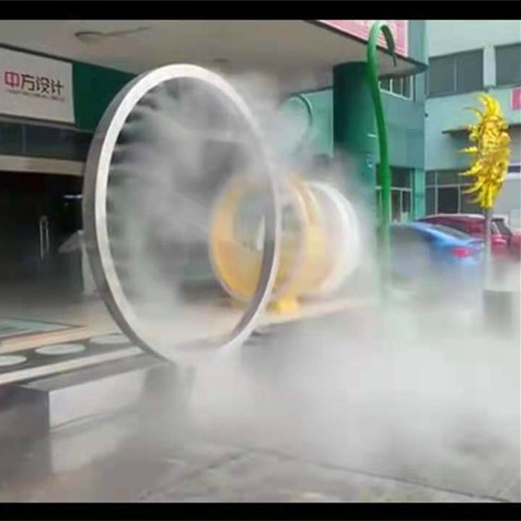 夏季户外降温打卡互动网红水雾门 无动力人造雾门 景区创意门