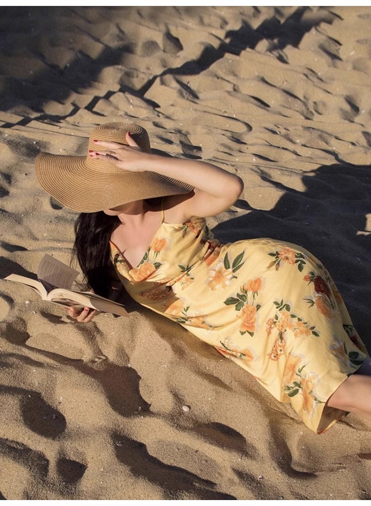 Women's Wide Brim Straw Hat Foldable Beach Sun Hat For Vacation_voghion.com