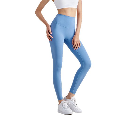 Women's Double-Sided Frayed Raw Feel Yoga Pants with No Embarrassing Line, European and American High-Waist Peach Hip Lift Fitness Pants