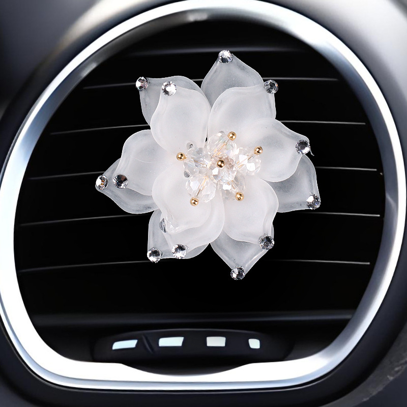 Adornos de automóviles transfronterizos, accesorios interiores, salida de aire de automóvil, clip de fragancia sólida de aromaterapia, Sra. Lotus, fragancia ligera de larga duración