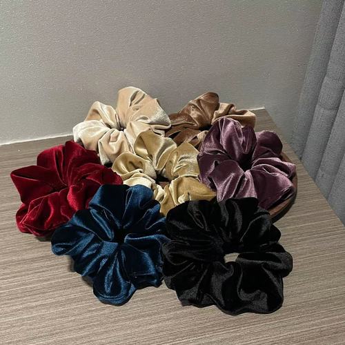 Glamorous Vintage Satin Bowel Hair Tie with Bohemian Style for Women