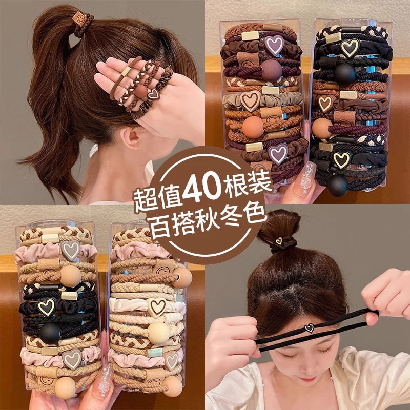 Cuerda para el cabello de dibujos animados, alta elasticidad y durabilidad, banda elástica para atar la cabeza, bola para mujer, lazo para el cabello, cuerda para la cabeza, nueva funda de cuero, accesorios para el cabello, todo fósforo