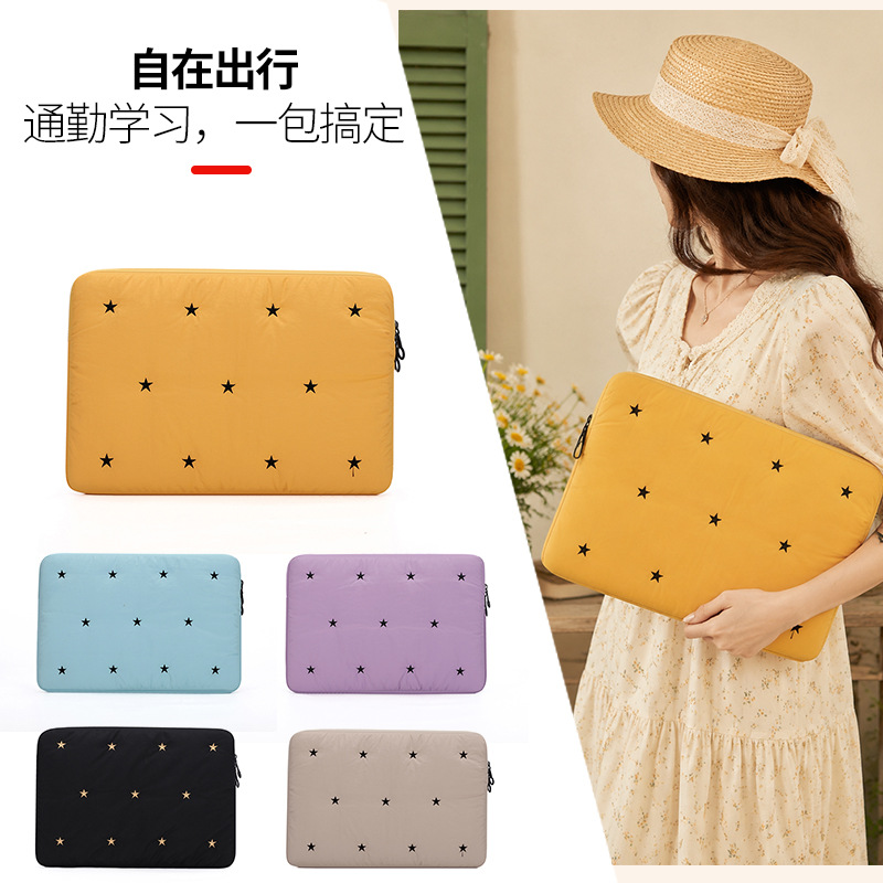 New laptop storage bag, Korean-style new embroidered dot computer bag, tablet bag, inner bag