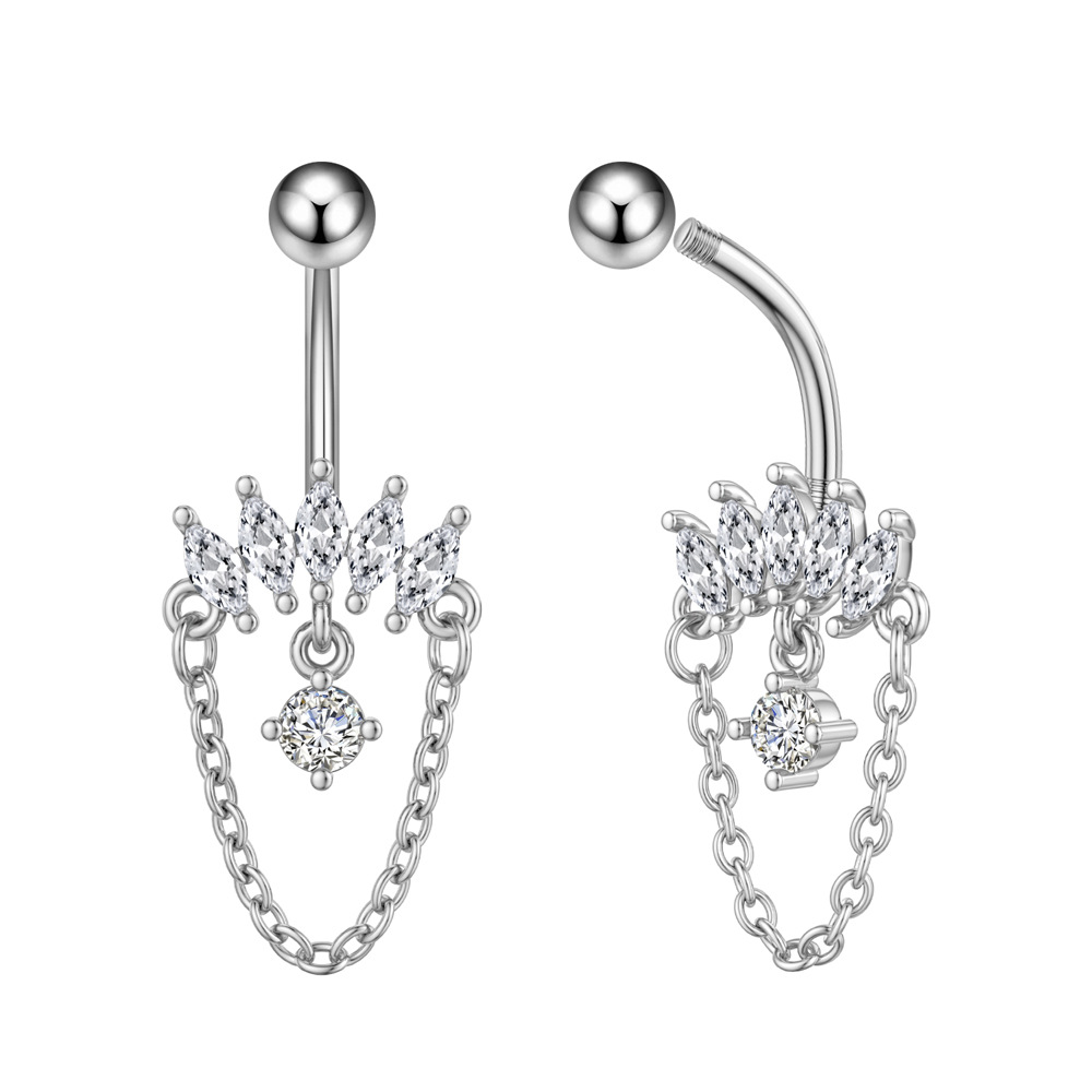5g Weight Zircon Inlay Material Belly Ring Classification 1 Piece Quantity Casual, Bar Occasion 316 Stainless Steel Material Star, Flower, Butterfly Pattern All Seasons Season Unisex Gender Plating Design Hip-Hop, Simple Style, Cool Style Style 1 Piece 316 Stainless Steel Zircon Belly Rings Star Flower Butterfly Unisex 40