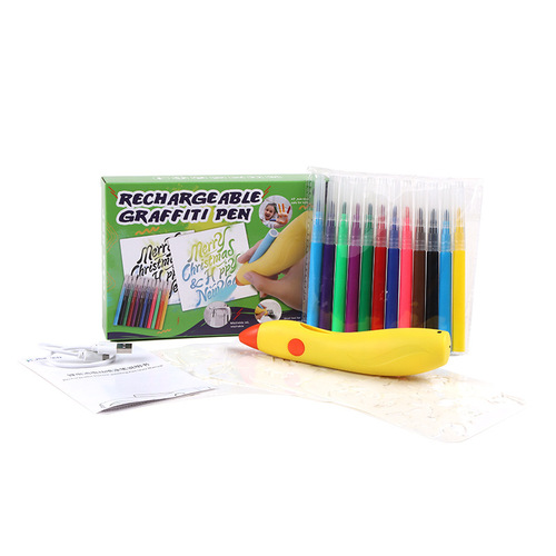 Electric Spray Pen Children's Magic Color Doodle Gift Set Washable DIY Spray Spray Pen Drawing Tools