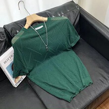夏季冰丝2023新款针织衫男短袖体恤青年半袖潮流个性纯色上衣潮T