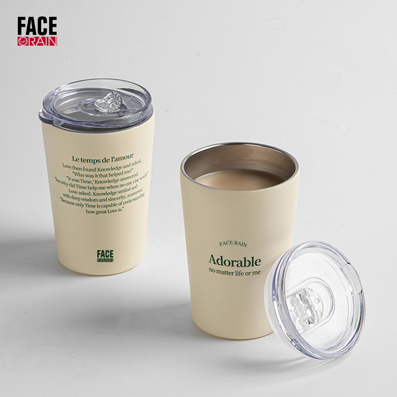 新款304不繡鋼保溫咖啡杯便攜式男女水杯保冷高顏值隨行杯批發