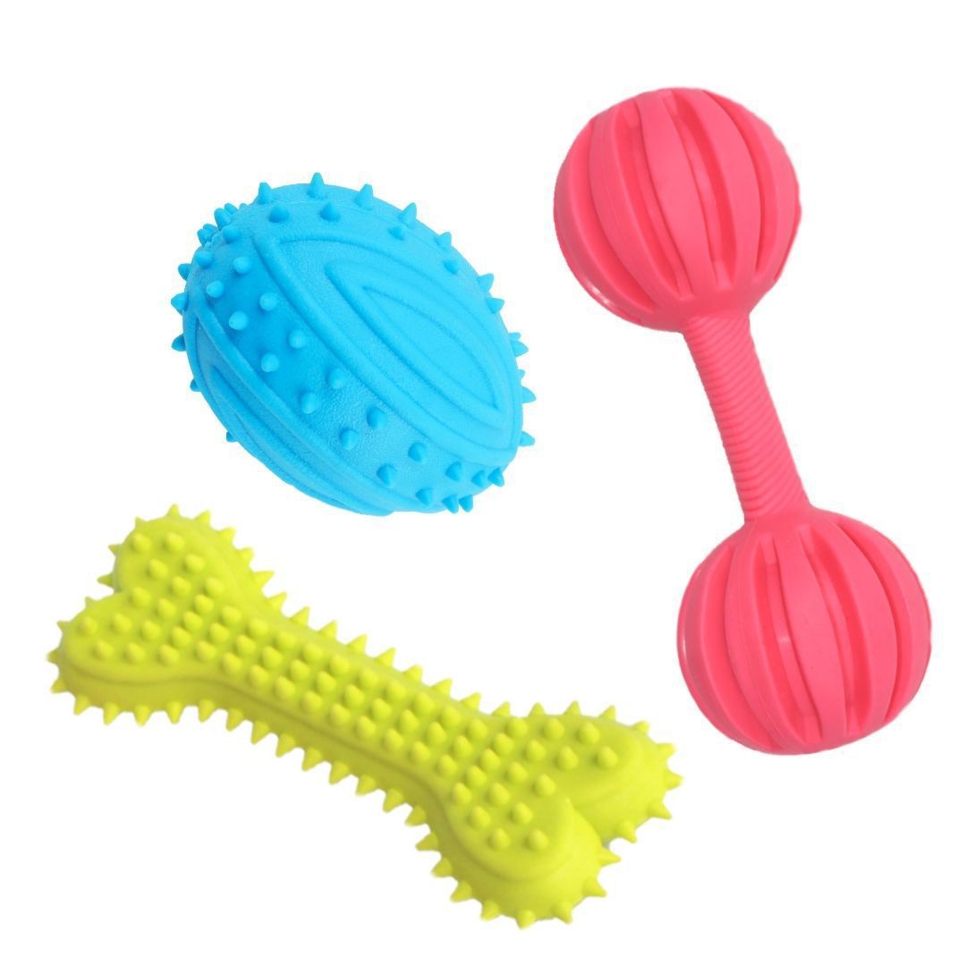 Factory direct environmental protection TPR pet toy rugby molars sound toy
