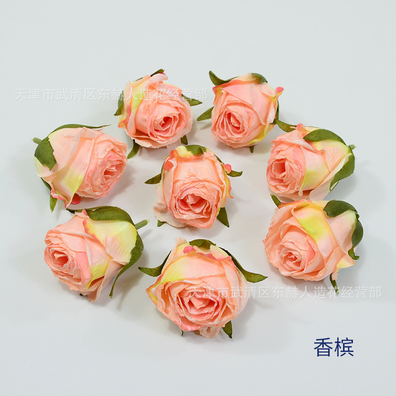 雪花バラのトランペットをシミュレートする6cm焦辺バラの花の頭の結婚式の花の壁の生け花の花嫁の手の花の束の生け花|undefined