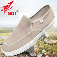 3537正品老板鞋帆布鞋工作劳保鞋男女情侣鞋夏季套脚一脚蹬徒步鞋