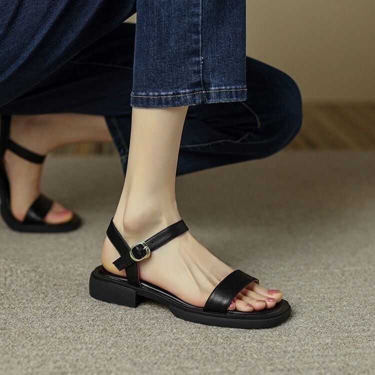 2026 nuevo primavera y verano con sandalias de mujer nuevo con un dedo cómodo con zapatos antideslizantes planos de mujer