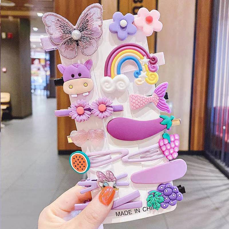 Children's Internet Celebrity Cartoon Hairpin Korean Princess Headwear Girls Little Girl Broken Hair bb Hairpin Cute Baby Hair Accessories