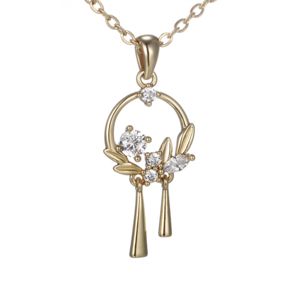 Xuping nuevo estilo de moda europea y americana collar de guirnaldas temperamento ligero de lujo aleación chapada en oro collar joyas al por mayor mujeres