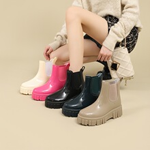 D 52274 Thick Sole Mid Calf Rain Boots �����ѥ �羳ŷ����