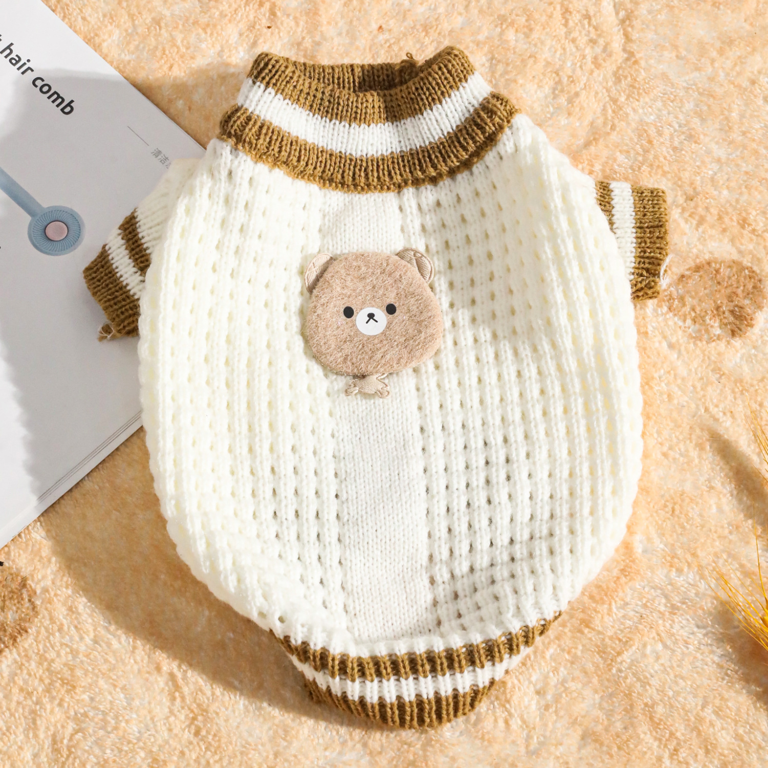 Z nueva ropa de gato acrílico dibujos animados suéter osos perros y gatos pequeños chaleco de punto cálido ropa de mascotas