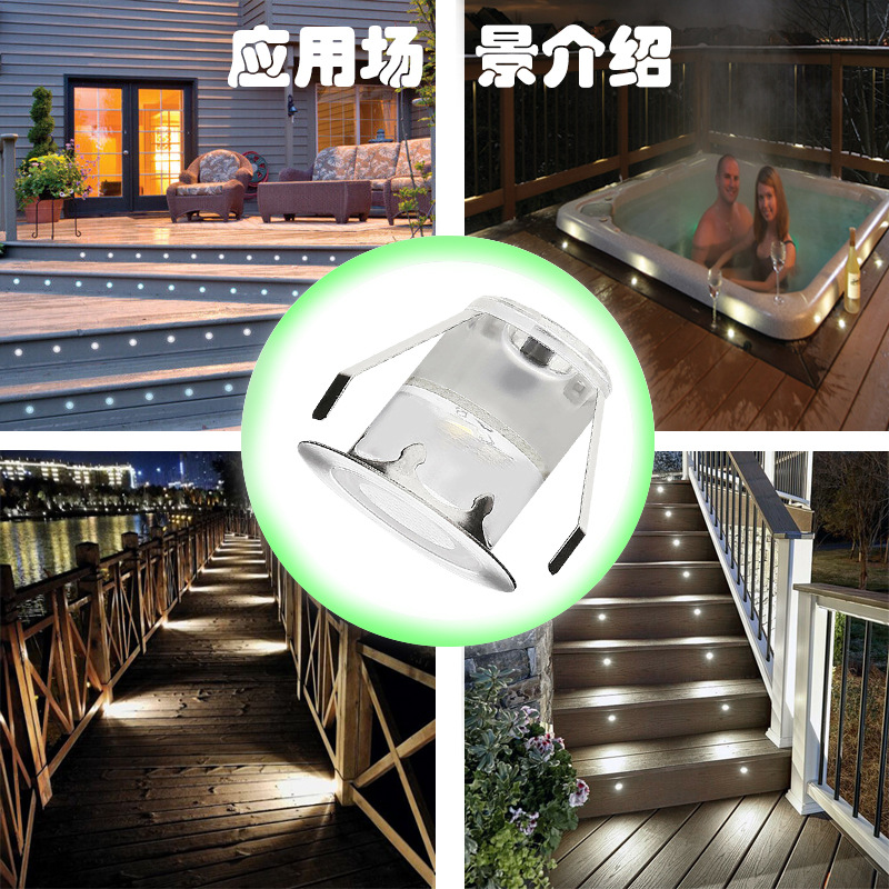 Luz LED para Terraza de Acero Inoxidable Resistente al Agua RGB de 30 mm, Modelo Similar a Amazon, Luz de Jardín, Luz Redonda para Flores, Luz de Paisaje, Luz Subterránea de 0.6 W