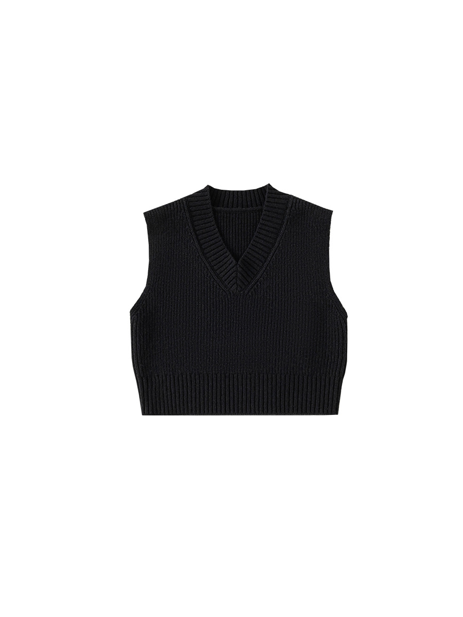 Yubao ropa infantil chaleco suéter de punto de primavera y otoño niño cuello en v hombro de color sólido abrazadera de caballo vestido de otoño