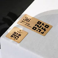 Код QR-кода Обеденный стол номерной знак изготовленный на заказ латунный ресторан высокого класса WeChat код сканирования