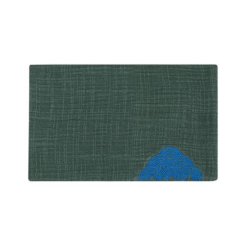 Embroidered Cotton & Linen Tea Towel with Japanese Fabric Craft, Thick Absorbent Tea Cloth, Zen-style Gourmet Tea Set Towel, Cleaning Cloth Gift Box