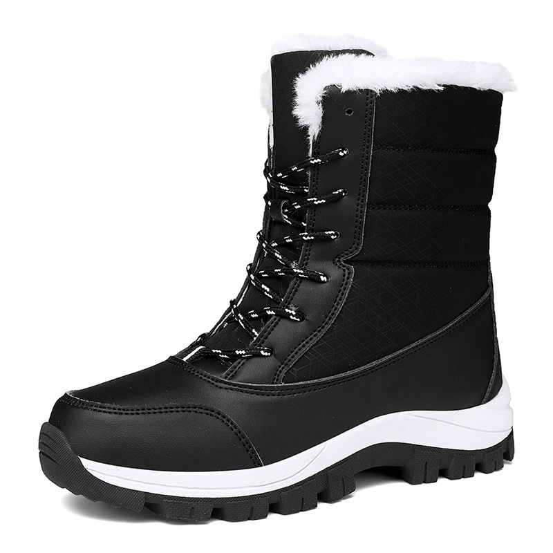 2025 otoño y invierno nuevas botas de nieve transfronterizas botas de algodón del noreste de la mujer botas de comercio exterior cómodas y cálidas