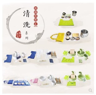 Montessori Wipe Table, Wash Cloth, Wash Hand, Wash Tableware, Montessori Teaching Aware, Iron Bucket, Water Basin, Soli, Care for Environment
