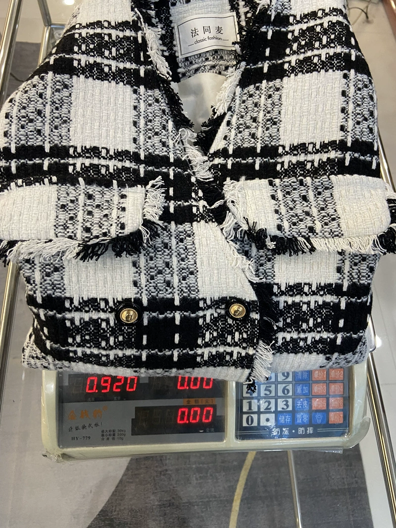 Вязаная шерстяная ретро куртка вязанная, V-образный вырез, стиль Chanel, французский стиль, увеличенная толщина