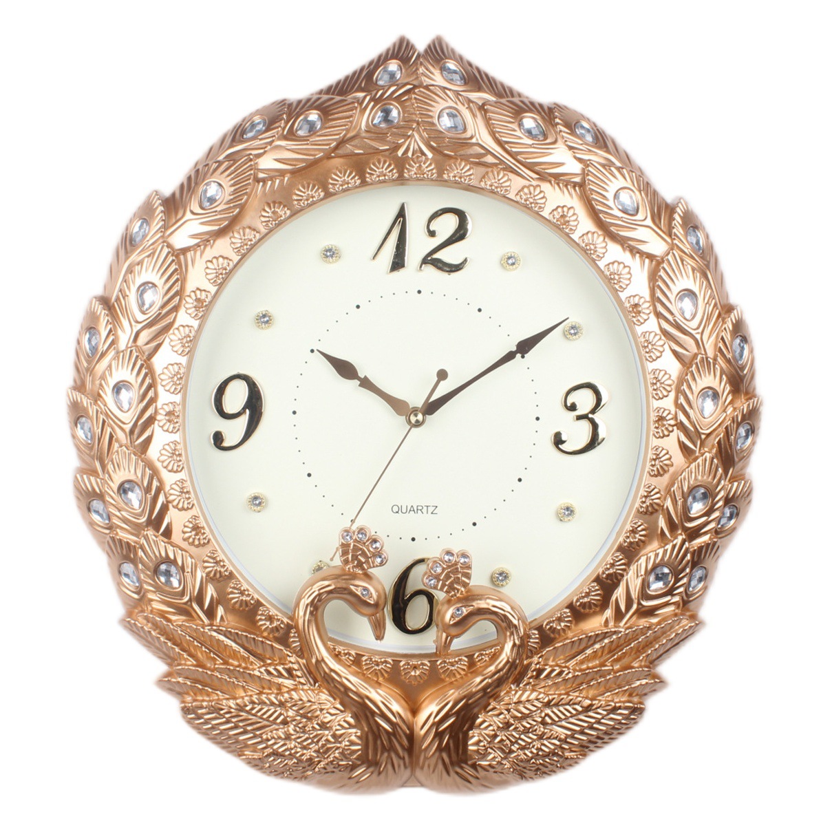 Pavo real Reloj de pared de estilo europeo hogar sala de estar dormitorio reloj decorativo mudo simple artístico creativo moda personalizada Reloj de pared