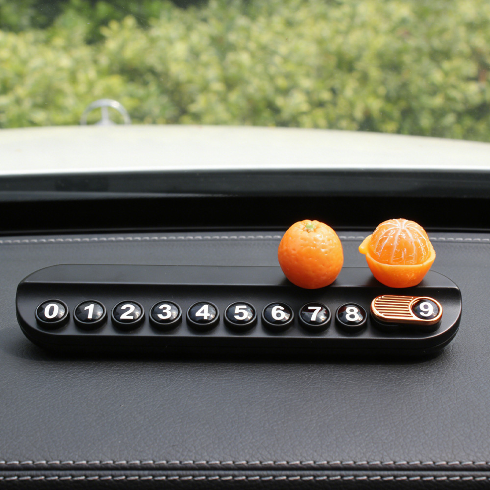Tarjeta telefónica de movimiento de automóviles, tarjeta de estacionamiento temporal, decoración de automóviles de frutas personales, adornos de litchi
