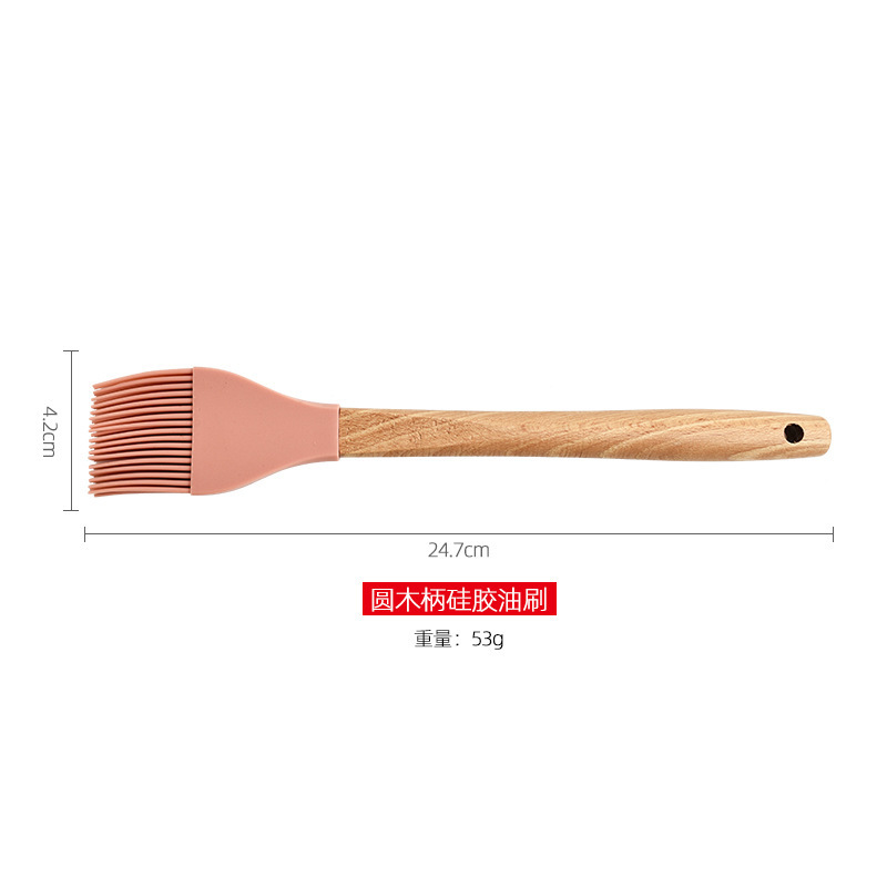 丸太の柄のシリカゲルオイルブラシの分離式のバーベキューブラシの家庭用焼きシリコンゴムの焼き餅のオイルブラシの台所の越境電気商|undefined
