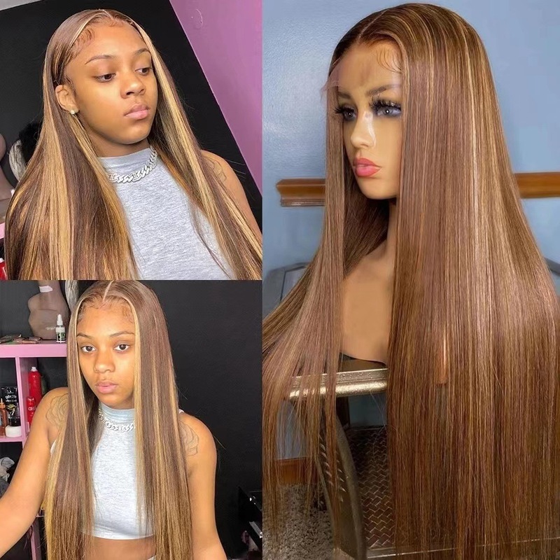 アマゾンの人気は13*4前のレースの長いストレートかつらの頭のカバーのhuman hair wigの現物は代行します。|undefined