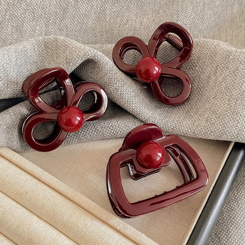 Anchor Red pequeño clip de cabello de arco agarrar clip de cabello de tiburón en la parte posterior de la cabeza femenina clip de cabello pequeño clip