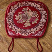 欧式刺绣坐垫椅垫高档加厚田园布艺餐桌椅子坐垫可拆洗凳子垫椅垫