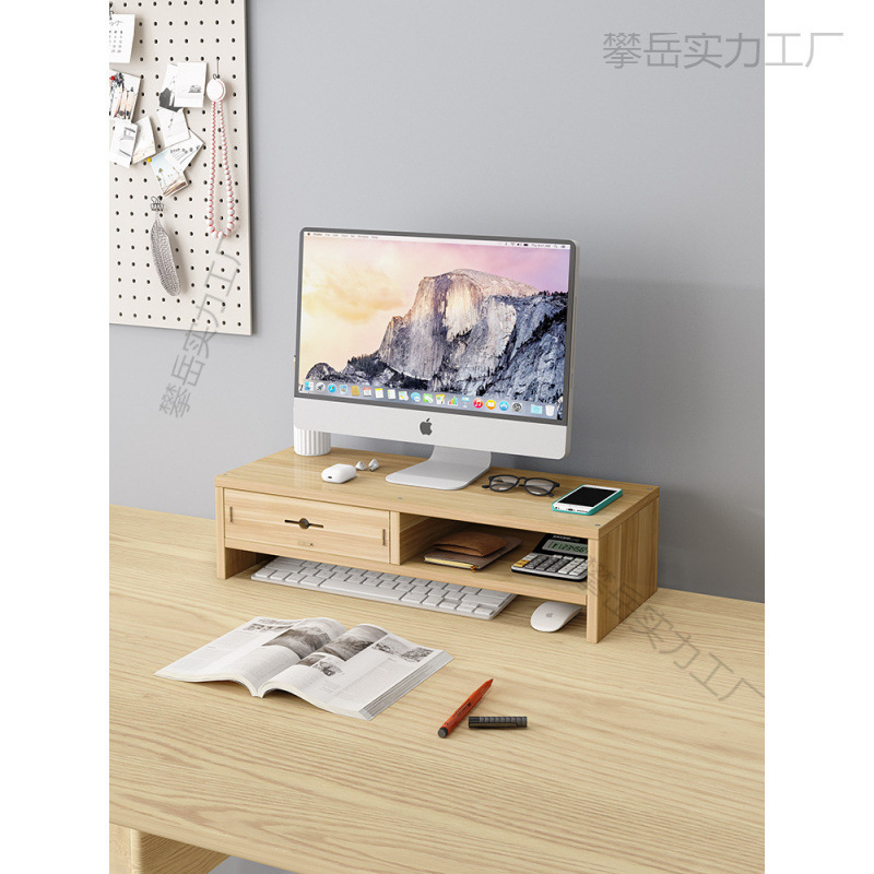 Desktop Riser Stand for Computer Monitor, Keyboard Organizer, Storage Rack, Tray, and Stand for Height Adjustment