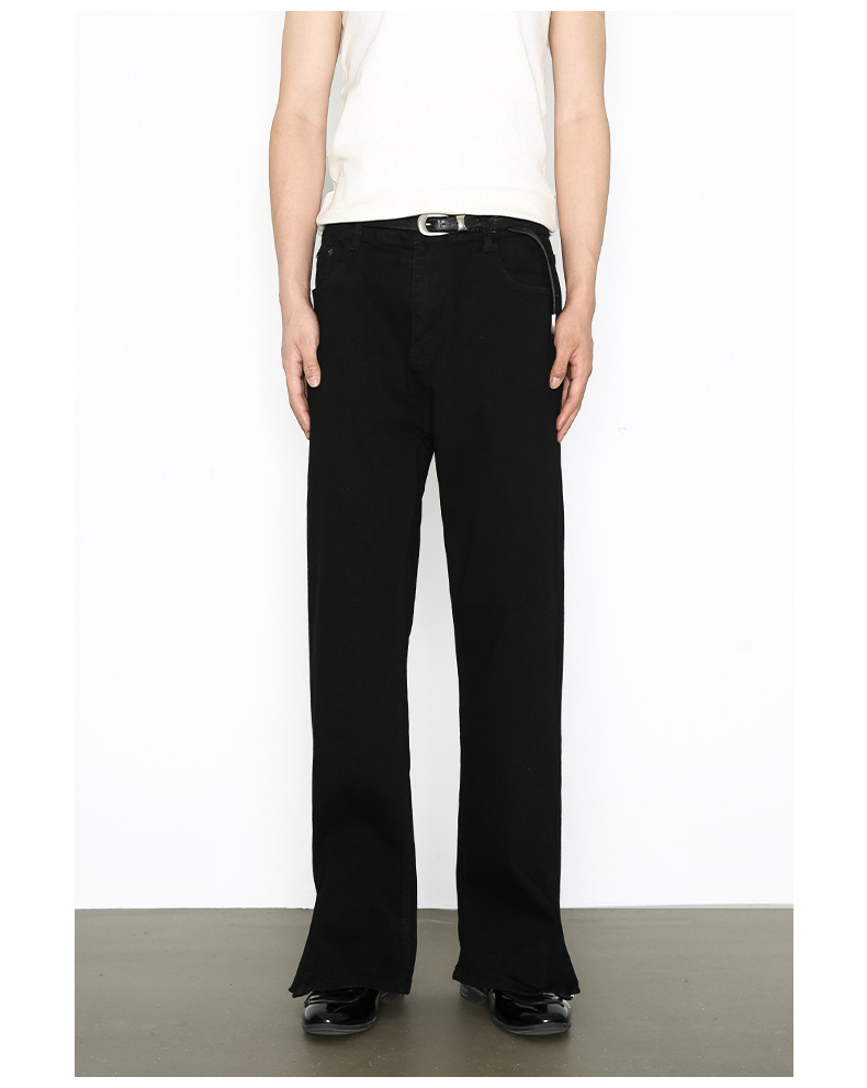 Men's Clothing Black Stretch Slim Fit Jeans For Men Loose Fit Versatile Basic Style Slimming Long Pants American High Street Denim_mkmklike.com