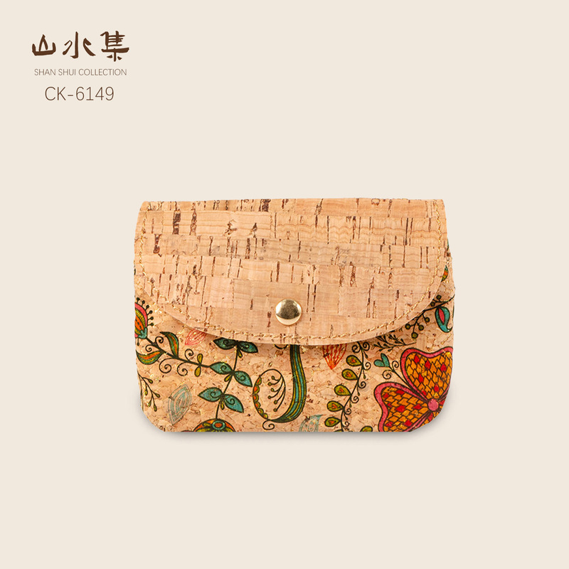 Cross-Border Eco-Friendly Cork Bark Mini Wallet, Round and Cute, Retro, Simple and Personalized Zipper Storage Pouch