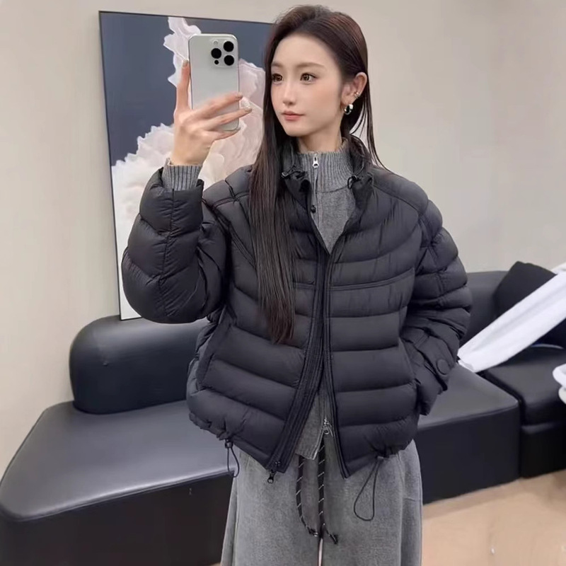 Korean-Style Stand Collar Graphene Cloud Velvet Ribbed Jacket for Women 2025 Winter New Petite Versatile Slimming Cotton Coat