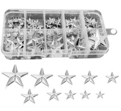 跨境廠家金屬150個金屬五角星爪釘混搭皮革裝飾星星撞釘盒裝