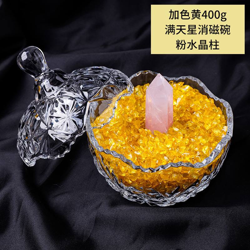 cristal natural piedra triturada desmagnetizante cuenco pulsera desmagnetizante energético cuenco de purificación para atraer la riqueza y el tesoro caja de almacenamiento utensilios adornos