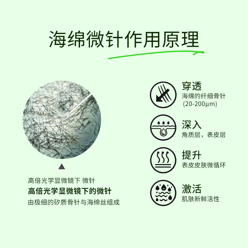 70% のスポンジのマイクロニードルのセットの箱の小さい緑の膜の強化版の長い針の微晶の骨の針は毛穴をきれいにしてニキビ跡の黒い頭を薄めます。|undefined